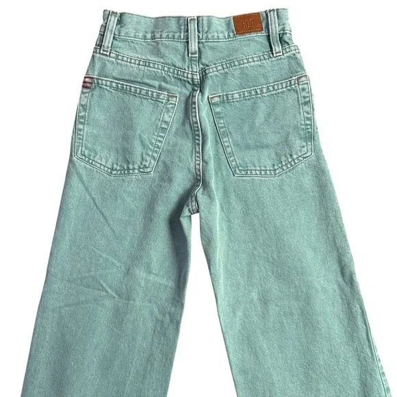Urban Outfitters BDG High & Wide Jeans Baggy Barrel Skate Denim Mint Green 24 - Picture 6 of 15
